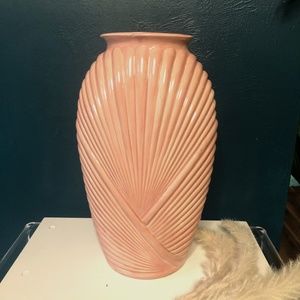Vintage 90's Art Deco Ceramic peach draped vase